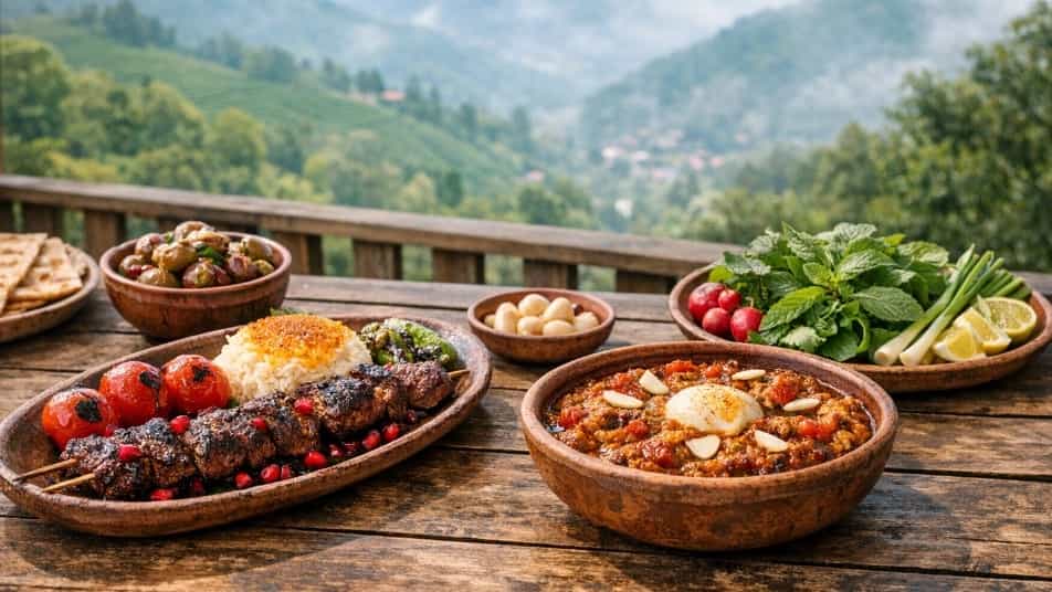 طعم واقعی کباب‌ترش و میرزاقاسمی در رستوران سنتی چیلاس لاهیجان